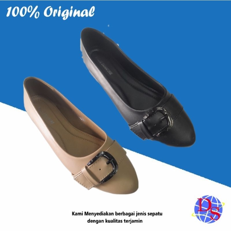 Sepatu Wanita Flat Inside Signature CC 2297 Hitam Sepatu Flat Wanita Sepatu Flat Kerja Sepatu Flat P