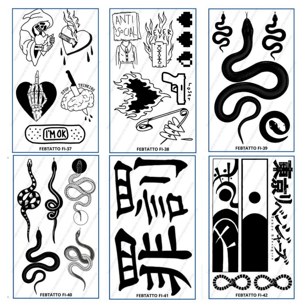 FRUIT INK Tato Temporer Mini Tahan 1 Bulan Semi Permanent ular love tokyo revengers Ukuran 6cm x 10c