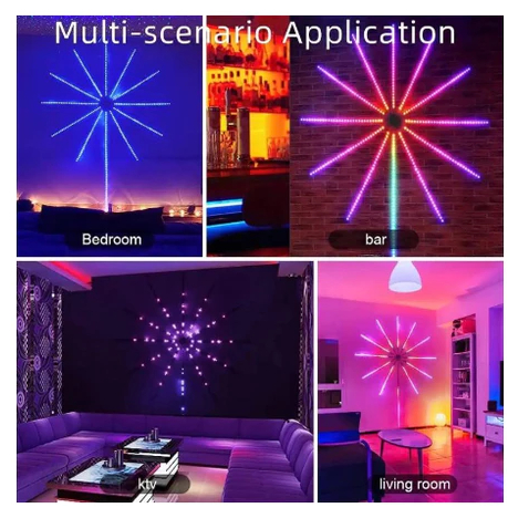 LAMPU STRIP LED KEMBANG API 5050 RGB BENTUK KEMBANG API DENGAN MUSIC UNTUK DEKORASI/Firework LED