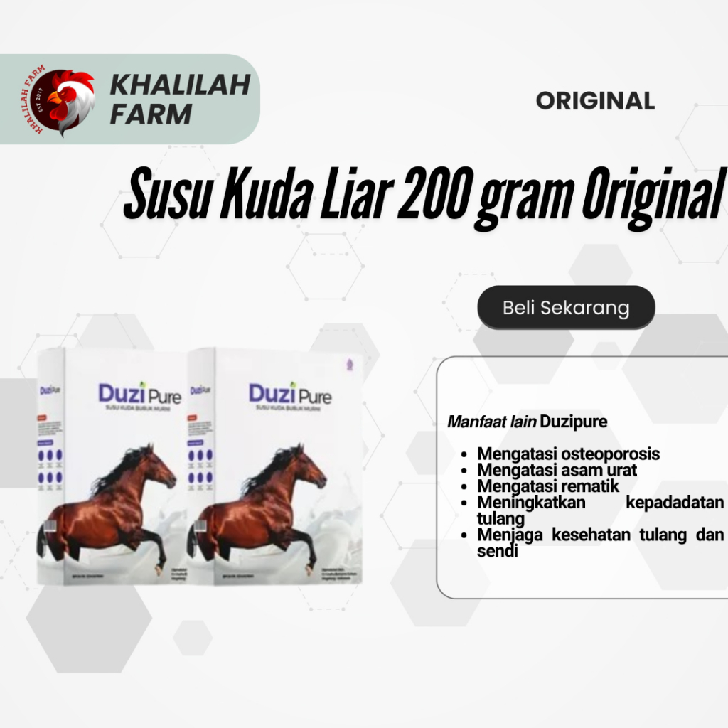 

Duzi Pure Susu Kuda Liar Murni Asli Lombok 3 Box Premium