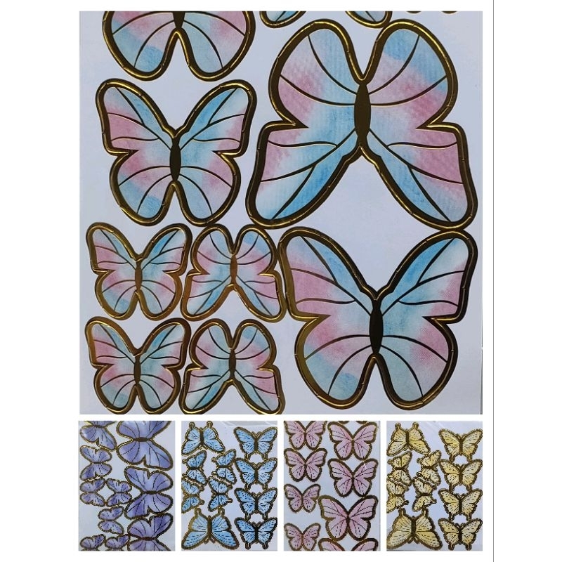 Hiasan Kue Ulang Tahun, Topper Kupu-kupu, Hiasan Kue Kupu-kupu, Topper Kertas