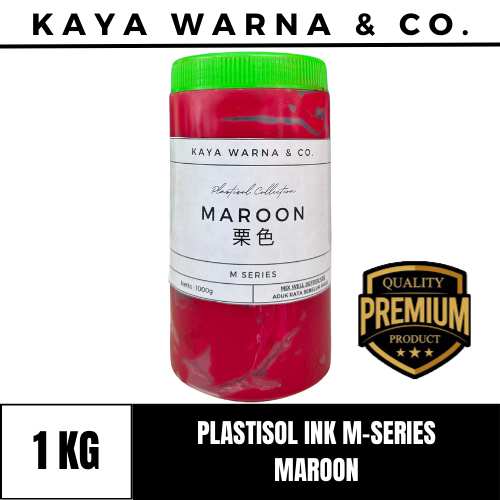 

Tinta Sablon Plastisol Ink MAROON M-Series KAYA WARNA & CO. (1kg)
