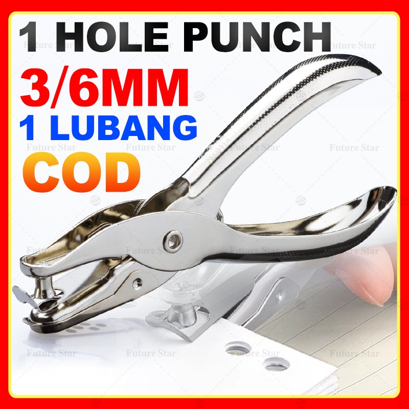 

3MM 6MM Pembolong Kertas Satu 1 Lubang / One Hole Tag Punch / Alat Tang Pelubang Perforator Kertas Bolongan Kertas Opening Mould Clip Kancing Cetet Ticket Puncher Circle Metal Single Hand Held Stainless Steel - 3mm
