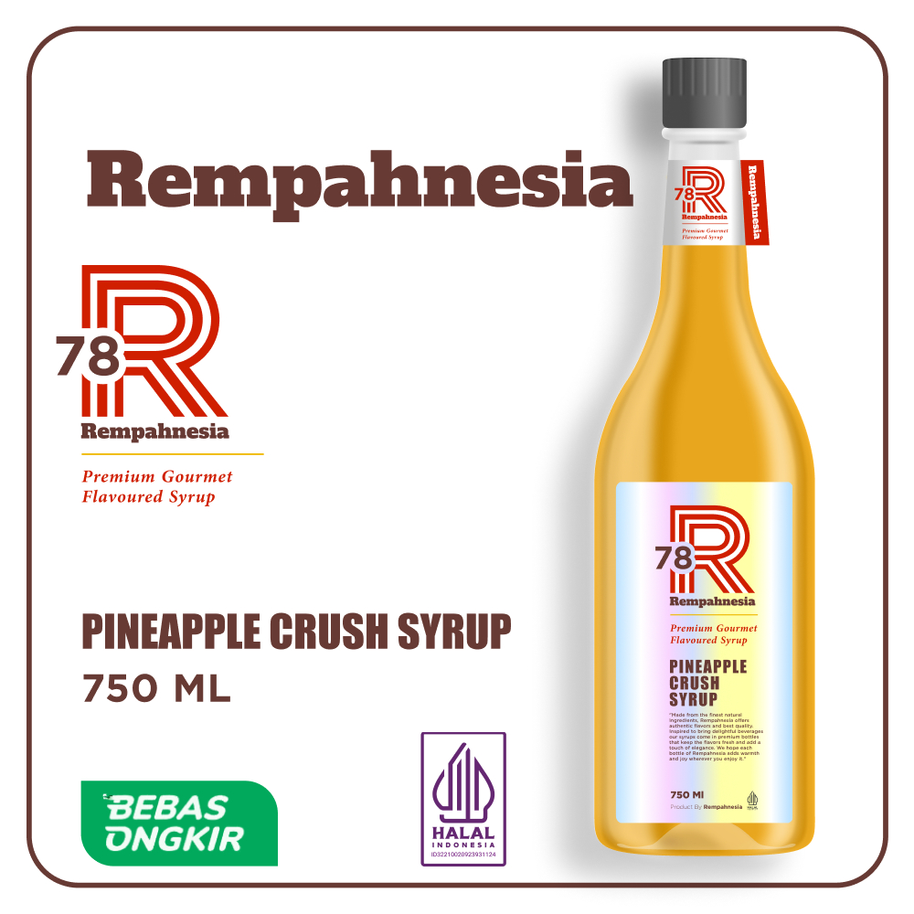 

Syrup Pineapple Crush / Sirup Rasa Pineapple Crush Premium 750ml / Rempahnesia Syrup