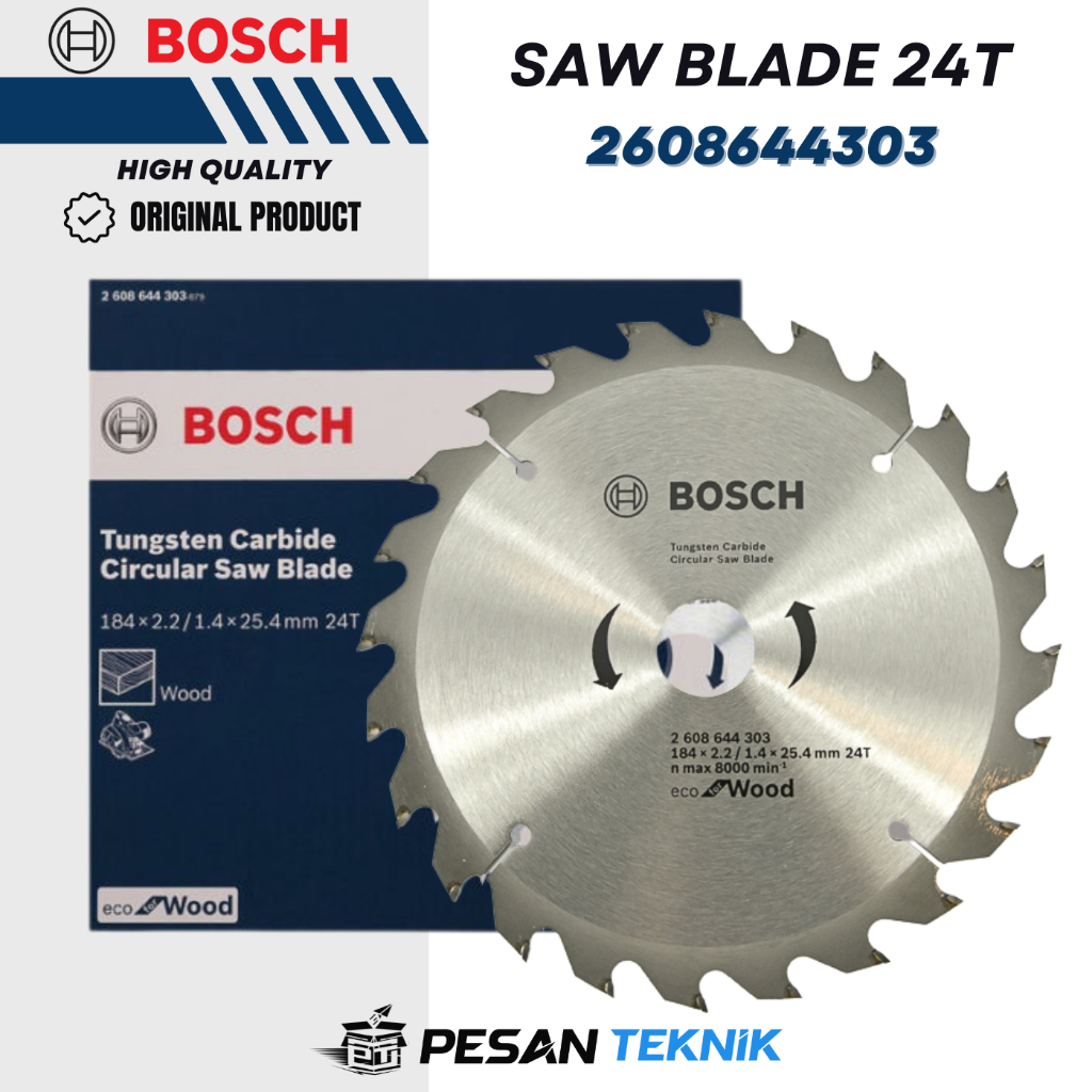 Mata Gergaji Kayu Circular Saw Saw Blade BOSCH 7 inch 24T 2608644303