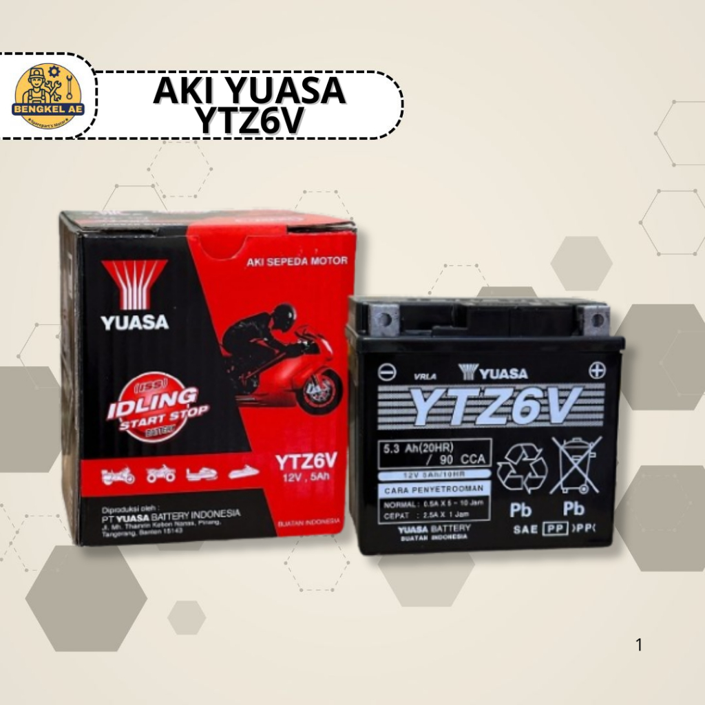 Aki YUASA YTZ6V || Aki Accu Kering Yuasa YTZ6V Accu Kering Honda Vario 125/150 Merk Yuasa