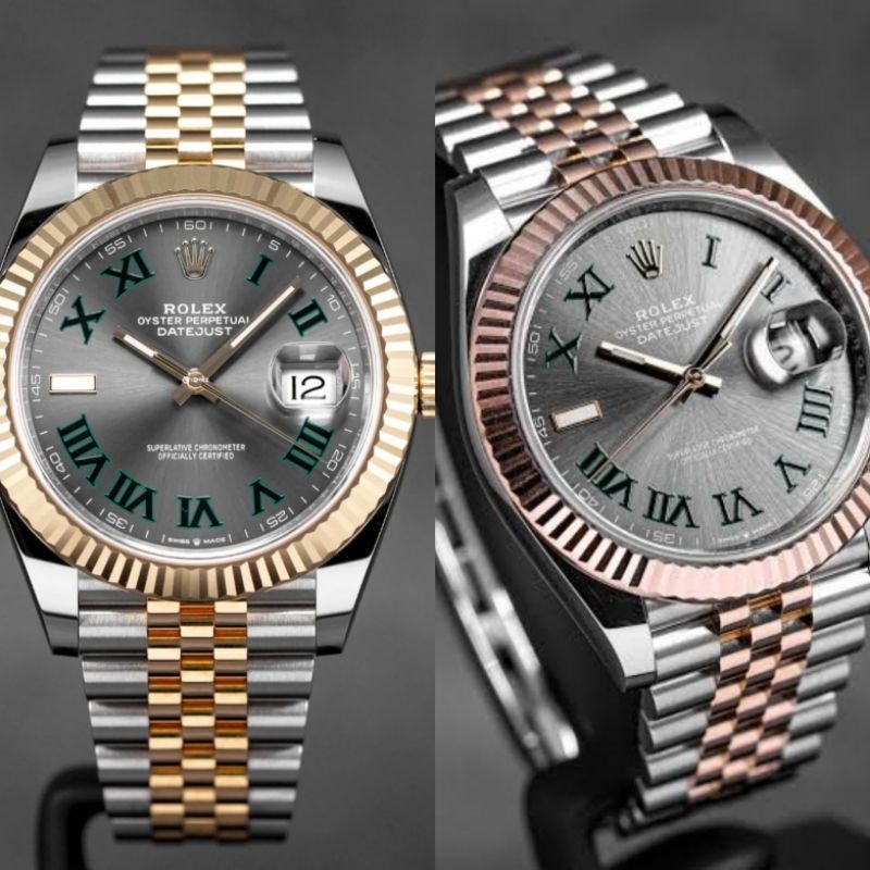 JAM PRIA ROLEX DATEJUST WIMBLEDON COMBI TWO TONE AUTOMATIC