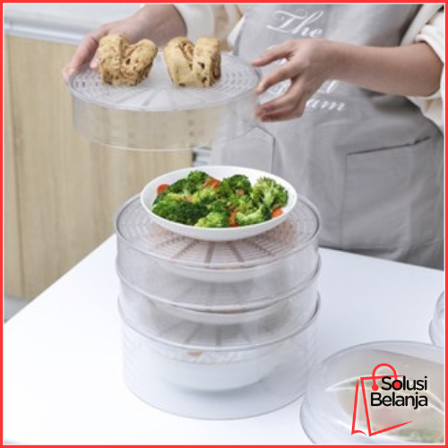 HL0268 Tudung Saji Susun 5 Tingkat Dengan Tutup Transparan Rak Tempat Penyimpanan Makanan Tahan Pana