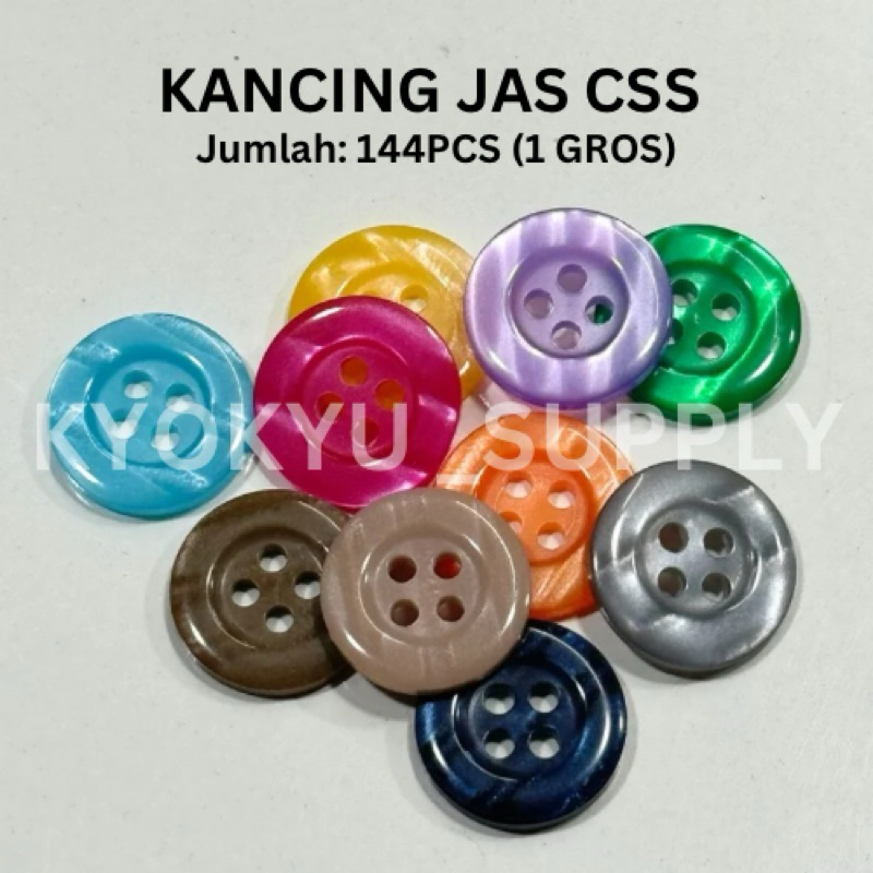 (144 pcs) Kancing Jas Import Besar Kecil Polos Safari Termurah Grosir