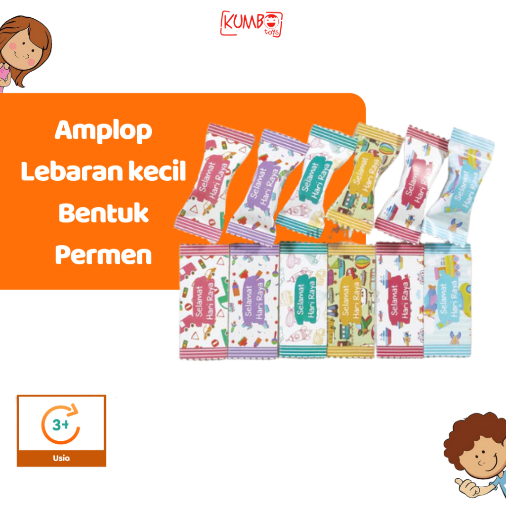 

Amplop Lebaran Idu Fitri Kecil Bentuk Permen Isi 5 Sanrio Snack