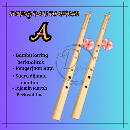 Suling bambu bali diatonis nada A suling bali irit angin premium profesional pemula