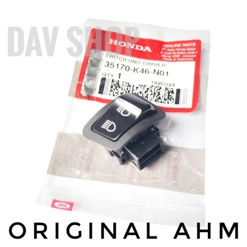 TOMBOL SAKLAR LAMPU JAUH DIMM VARIO 110 FI SUPRA GTR ORIGINAL AHM 35170K46N01