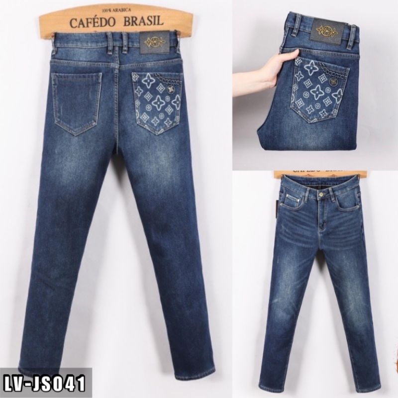 CELANA JEANS PANJANG PRIA LOUIS VUITTON KEREN MEWAH IMPORT TERBARU 1438