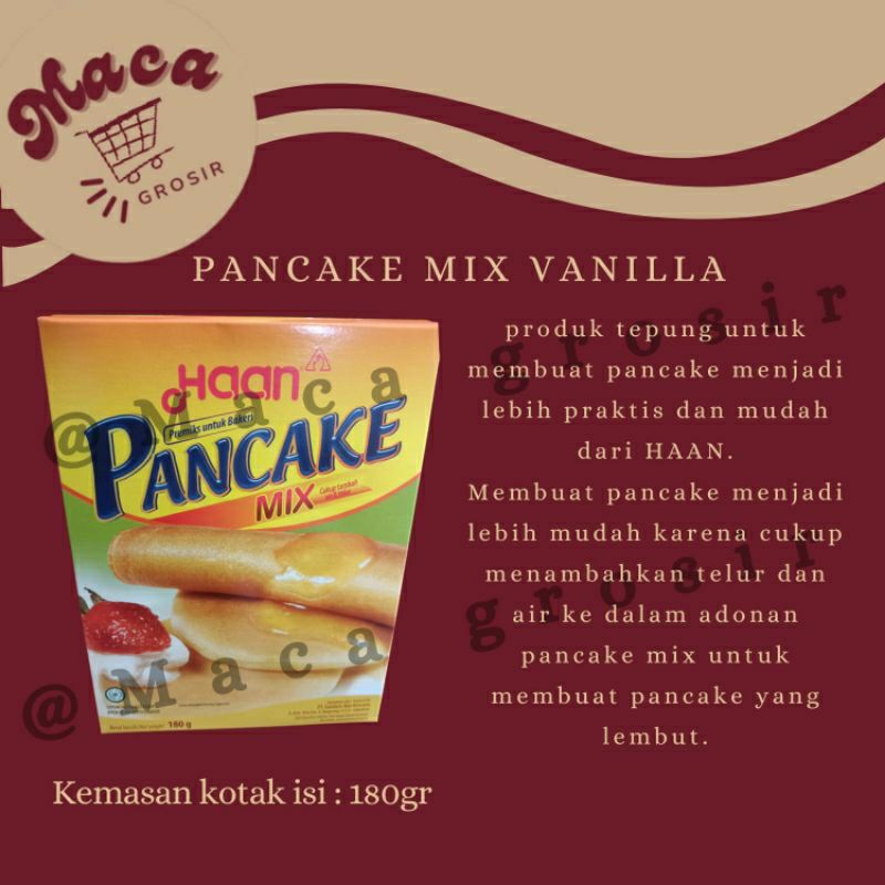 

Haan pancake mix vanilla 180gr