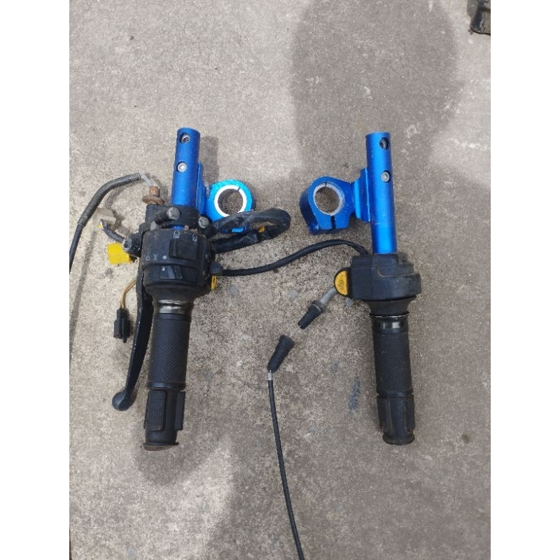 stang stir jepit 15D fullset saklar dan gas satria fu,vixion,rx king,Blue