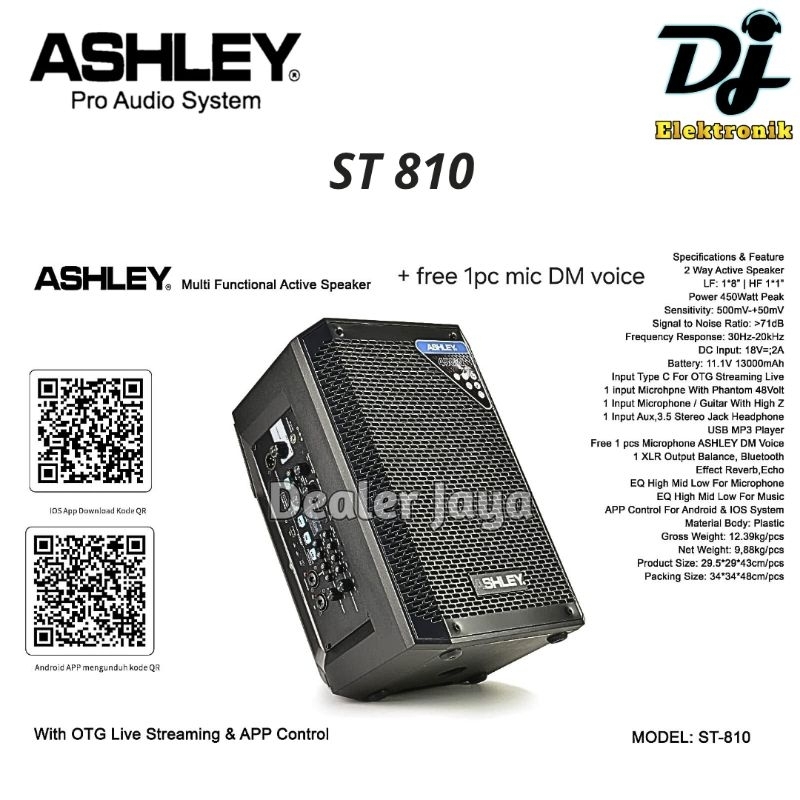 Speaker Aktif Ashley ST 810 / ST810 - 8 inch
