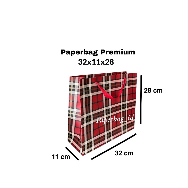 

Paperbag Motif Premium Merah Tali Pita Besar