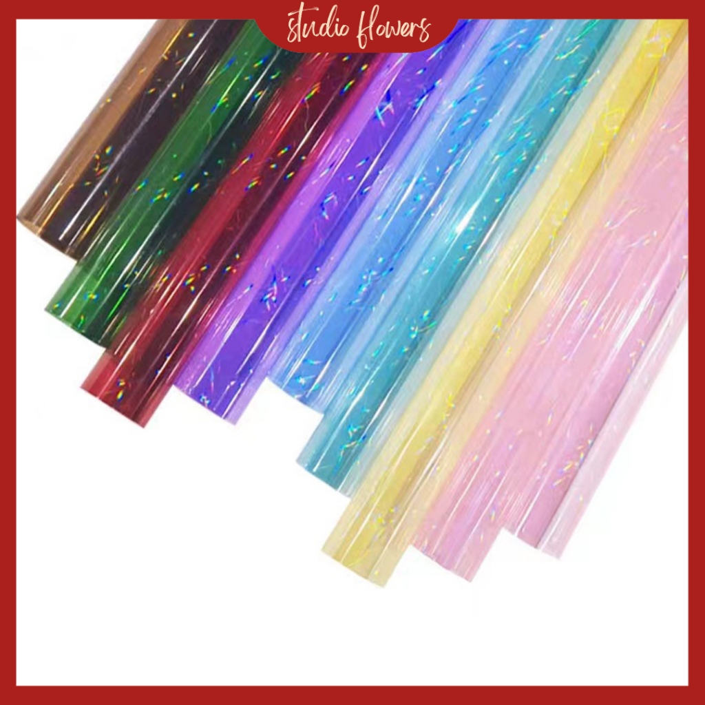 

(15 LEMBAR) Flower Wrapping Glossy Hologram OPP Kertas Buket Bunga Flower Paper Cellophane KB6115