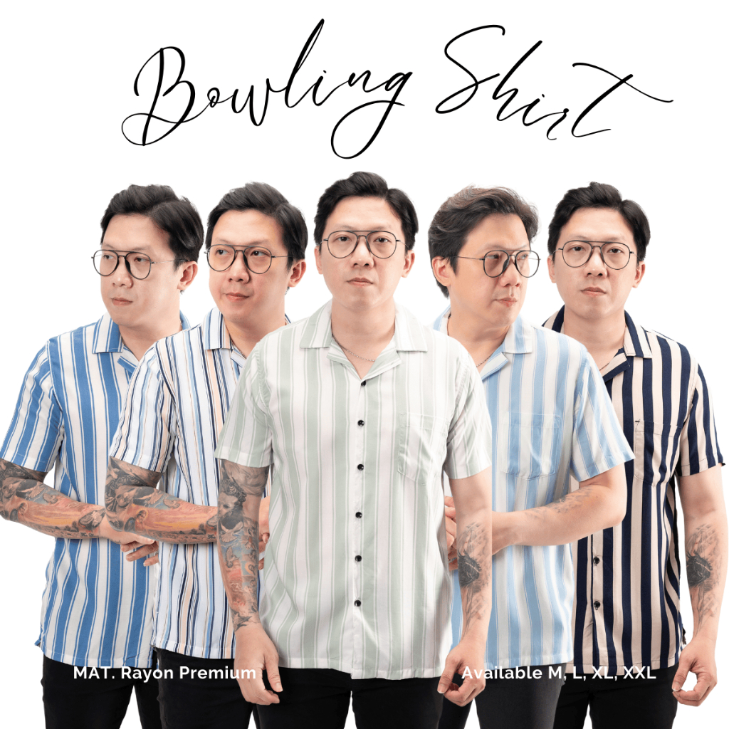 Jane Frey Clothing Kemeja Salur Lengan Pendek Pria | 7890 Kemeja Garis Wispie M-XL