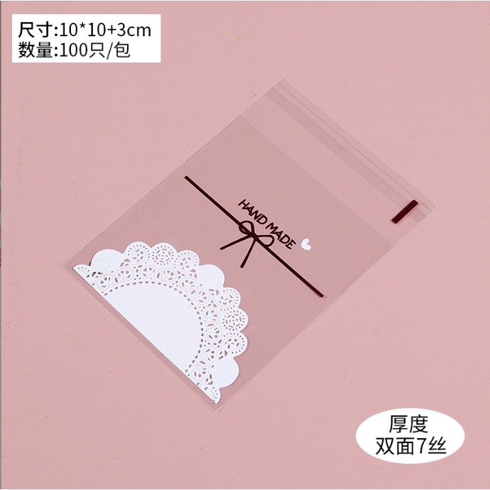 

POPIBake 10x10cm 100pcs plastik cookies PITA roti plastik opp kue donat perekat seal 10X10 10CMX10CM 10CM X 10 CM