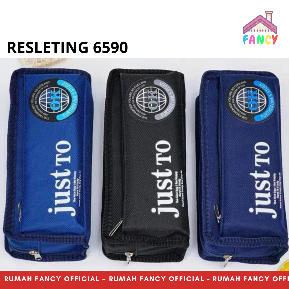 

Tempat Pensil Kain Resleting Bahan Tebal PREMIUM Kotak Pensil 2632 COWOK 2 Sleting Elegan Unik Murah