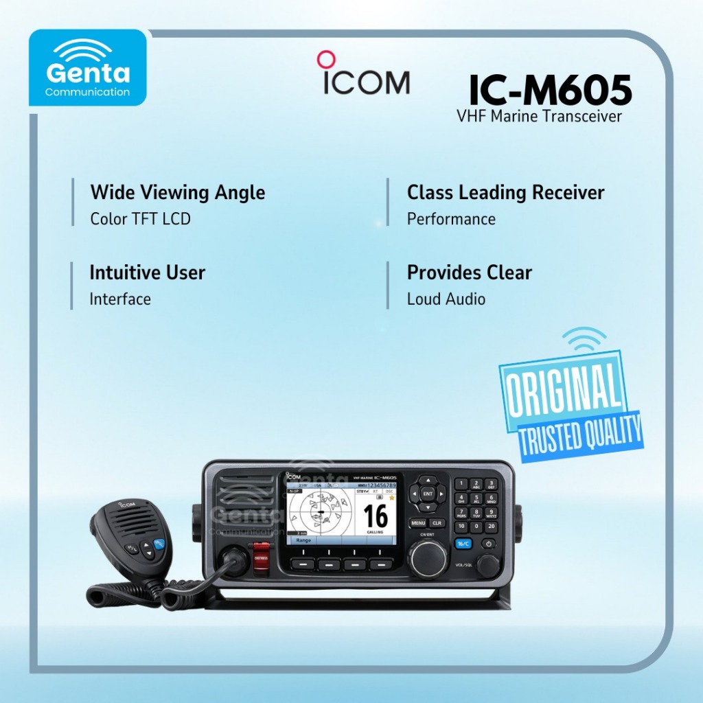 RADIO MARINE ICOM IC-M605 / ICOM IC M605 / IC M605 VHF Marine Transceiver GARANSI BARU ORIGINAL TERM