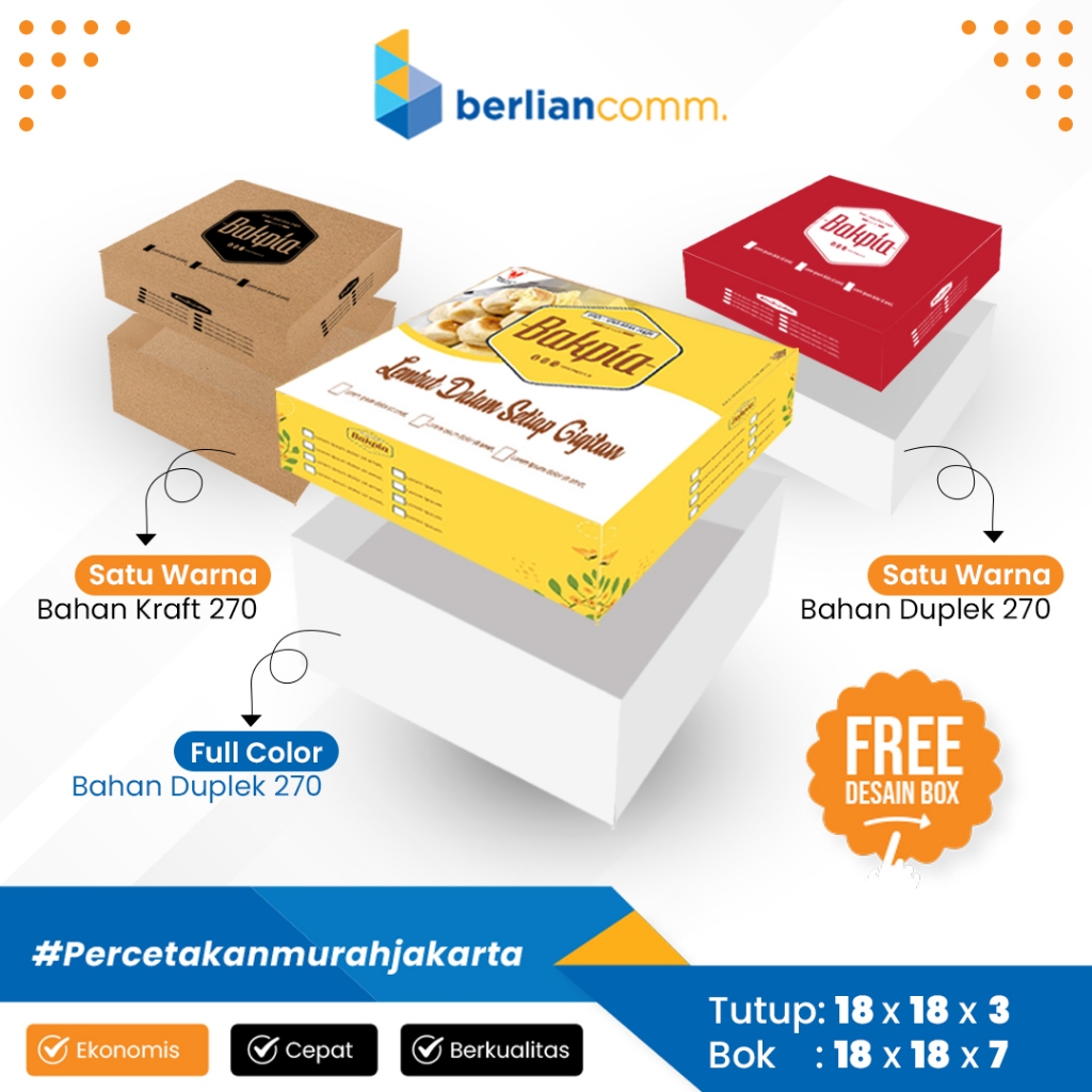 [18X18] Cetak Custom Dus/Kotak Nasi/Box Nasi/Box Nasi Padang/Box Roti