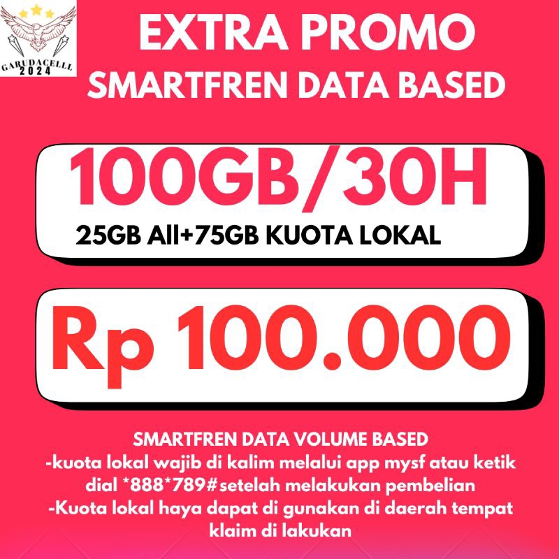 PAKET DATA SMARTFREN 100GB