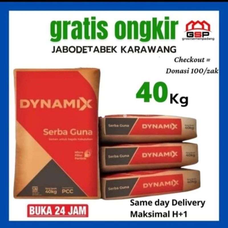 Semen Dynamix 40kg 100 zak Free Ongkir Jabodetabek