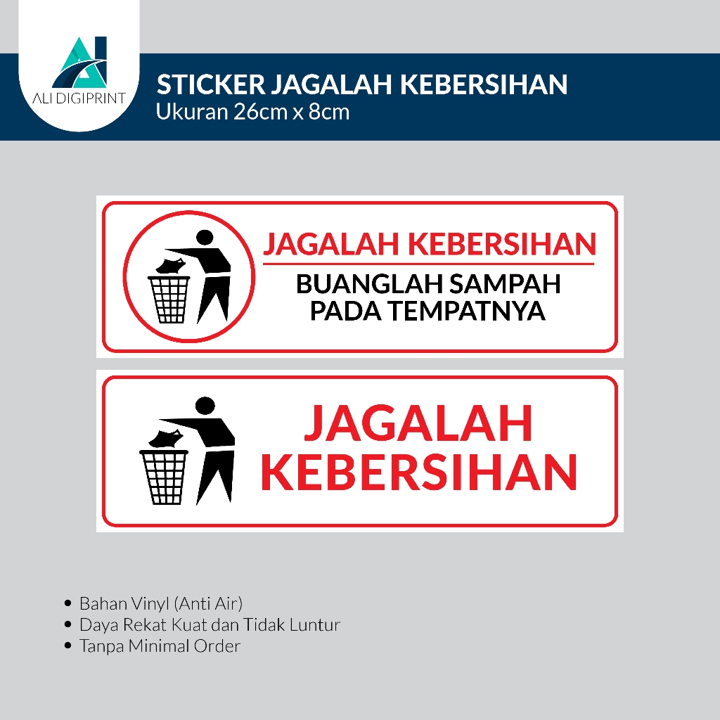 

Sticker jagalah kebersihan buang sampah pada tempatnya / sticker buanglah sampah pada tempatnya / stiker buang sampah