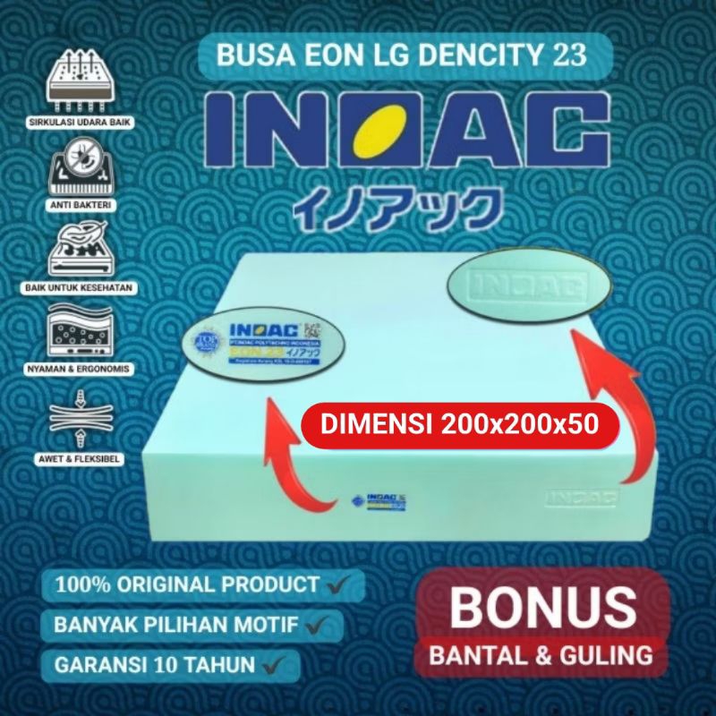 Kasur Busa INOAC 200x200x50 EON LG D.23 Original Termurah