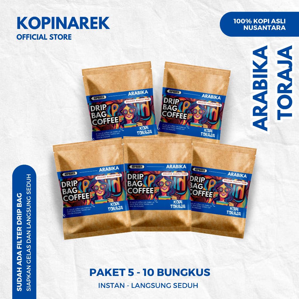 

Paket Kopi Dripbag Arabica TORAJA Coffee Drip Bag Sachet Asli Bubuk Souvenir Pernikahan