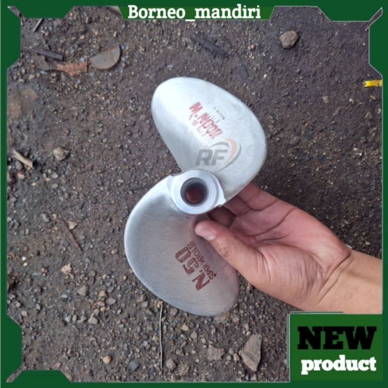 kipas perahu atau baling² perahu N50 untuk mesin 9,5pk hingga 10pk putaran lambat pasangan surut