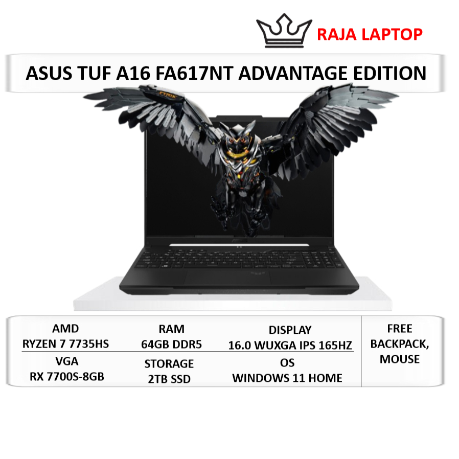 Asus TUF Gaming A16 FA617NT Advantage Edition Ryzen 7 7735HS 64GB DDR5 2TB SSD RX7700S 8GB 16" WUXGA