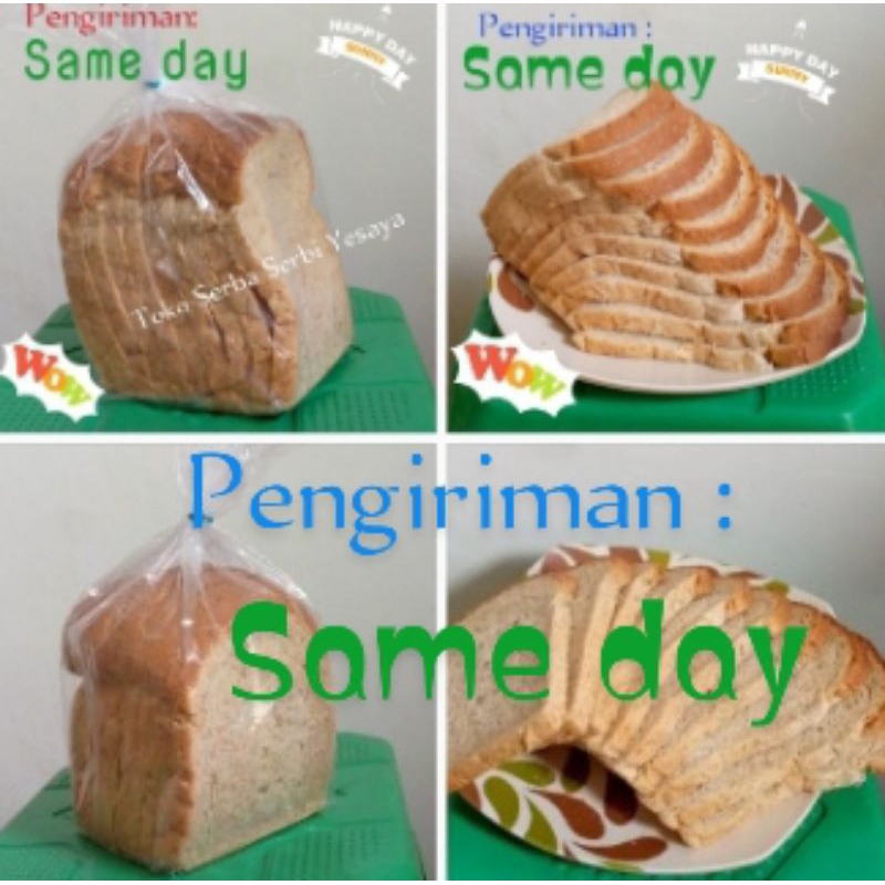 

Roti Gandum Tawar Pack (395 gr isi 10 slices)Fresh from the Oven Home made