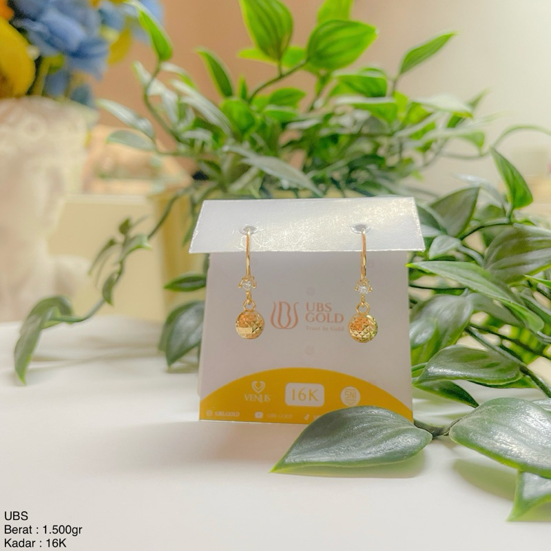 Perhiasan Anting Emas Bola Candy UBS 8k/375 16k / 700