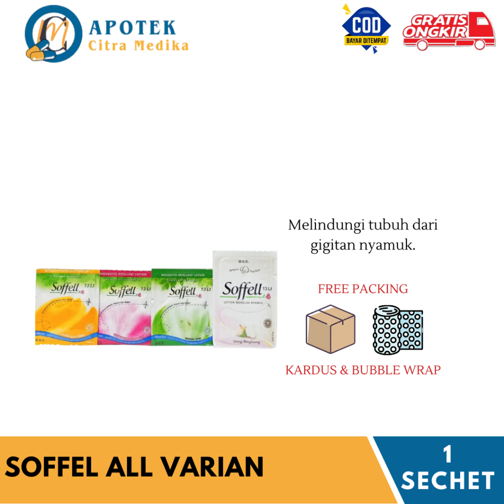 SOFFELL (1 SACHET) ALL VARIAN - MENGHINDARI GIGITAN NYAMUK