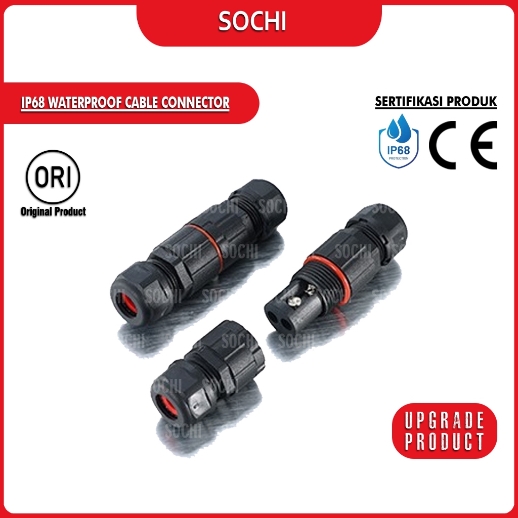 Soket Konektor IP68 Waterproof Sambungan Kabel Listrik 0.75mm
