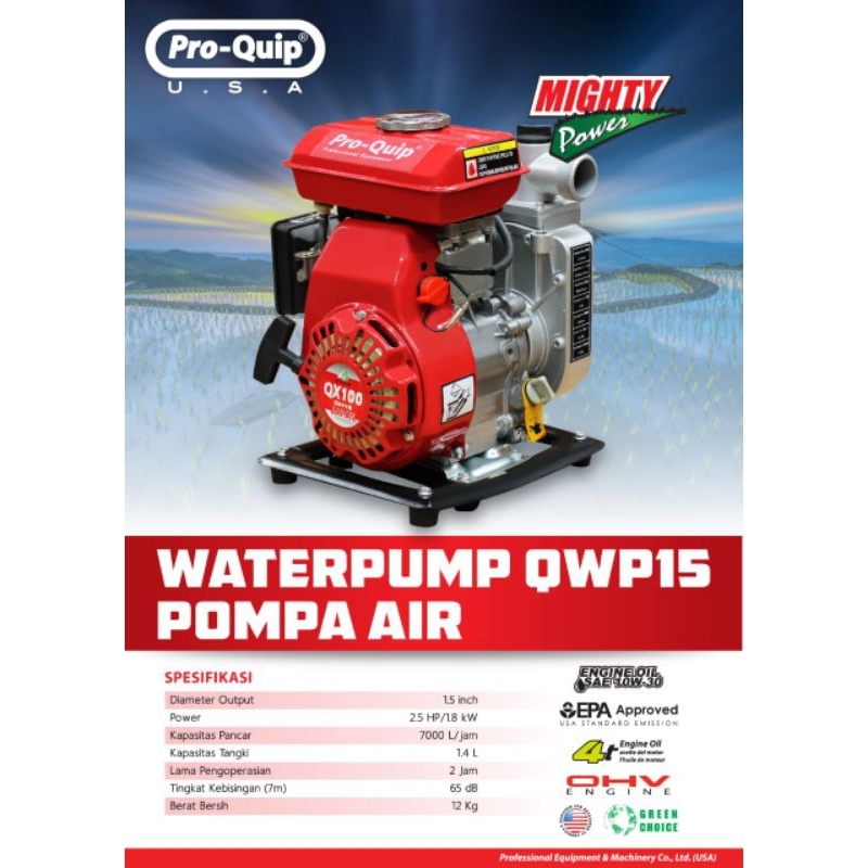 Mesin Pompa Air 1.5 Inch Pro-Quip QWP15 / mesin sedot air mini 1.5 inch proquip qwp15 / alkon 1.5 in