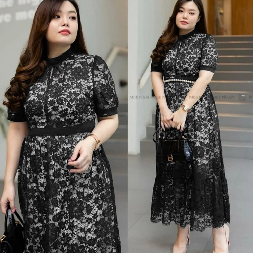 Model Baru Dress Big Size Brukat Jumbo Dres Brokat XXL Bigsize XXXL Dress Natal Imlek Murah Baju Dre