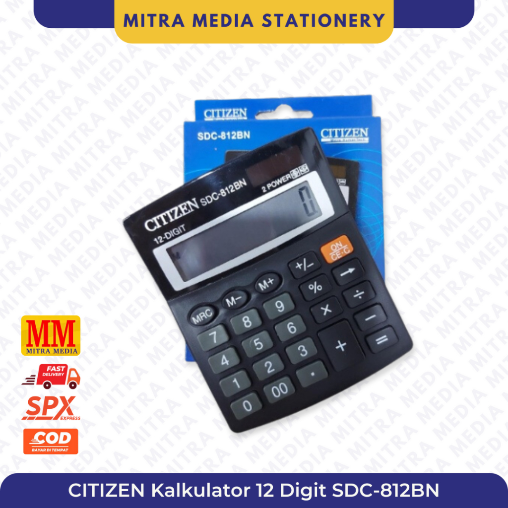 

Kalkulator Dagang Citizen CT 812 BN 12 Digit Power Check And Correct