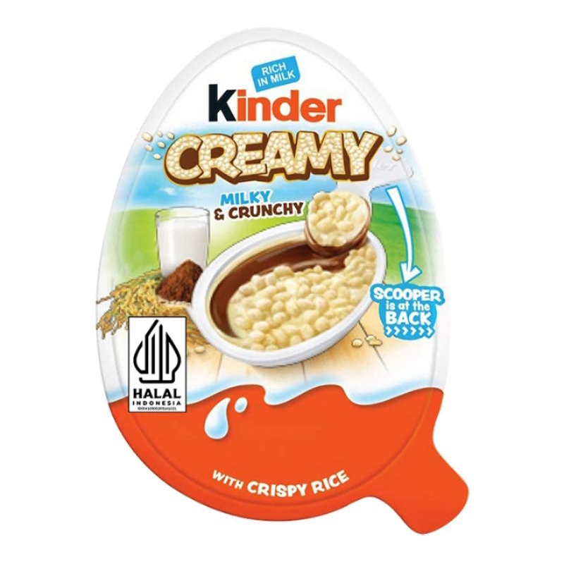 

Kinder creamy coklat krim susu dengan crispy rice 19 g