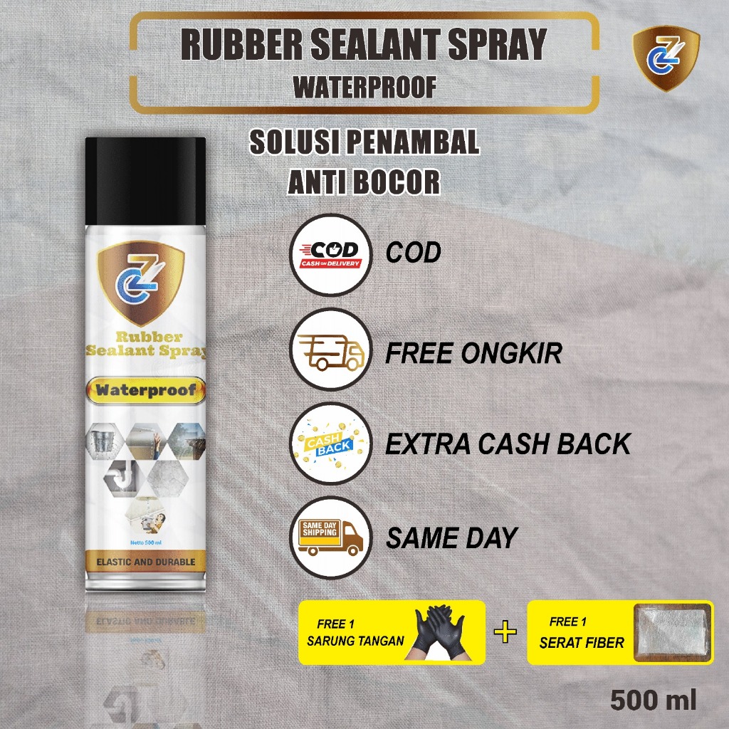 Cairan Anti Bocor Rubber Sealant Spray 500ml - Spray Anti Bocor - 1 Pcs - Aqua Spray
