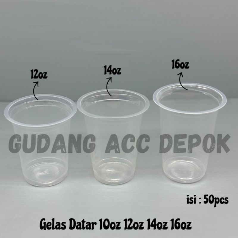 GELAS PLASTIK CUP 10OZ 12OZ 140Z 16OZ HARGA PER ROL 50PISC
