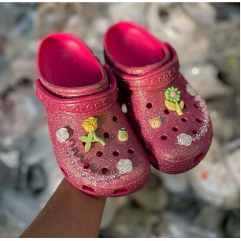 crocs glitter original 100% made in indonesia, 100% NO RIJEK