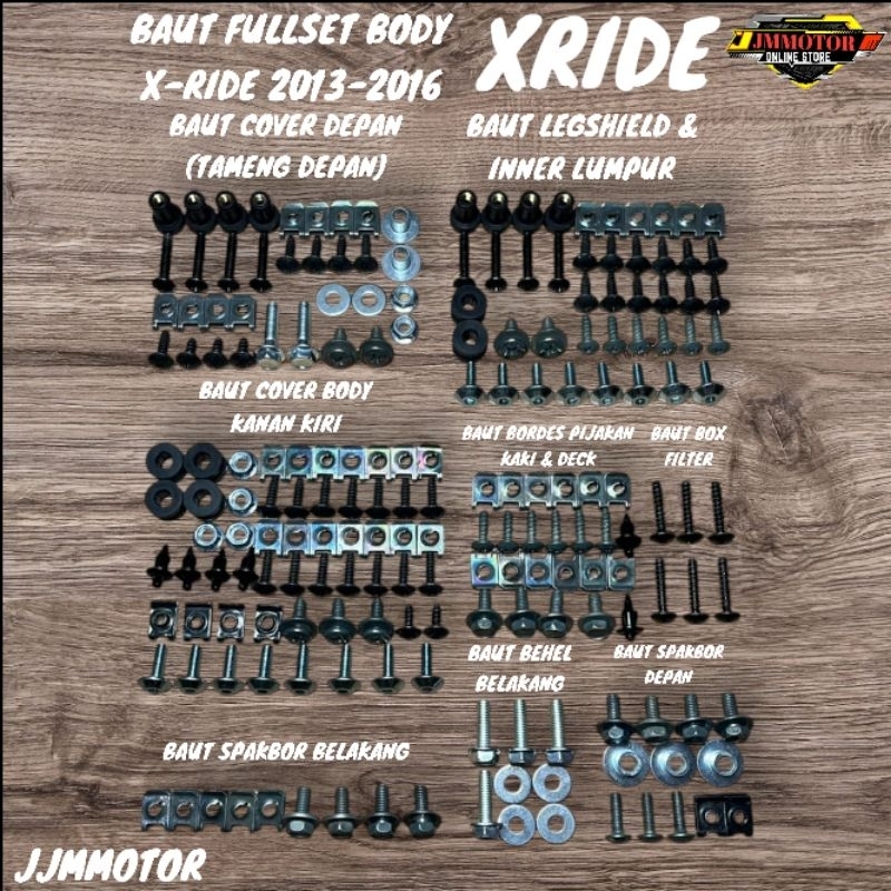 Baut Full Set Body Yamaha X Ride 2013-2016 / Baut Lengkap Fullset Bodi Yamaha X-Ride 2013 - 2016