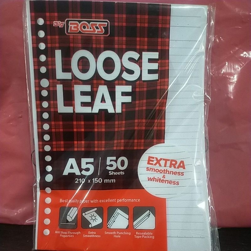 

Boss Loose Leaf A5 50 Sheets 210 x 150 mm