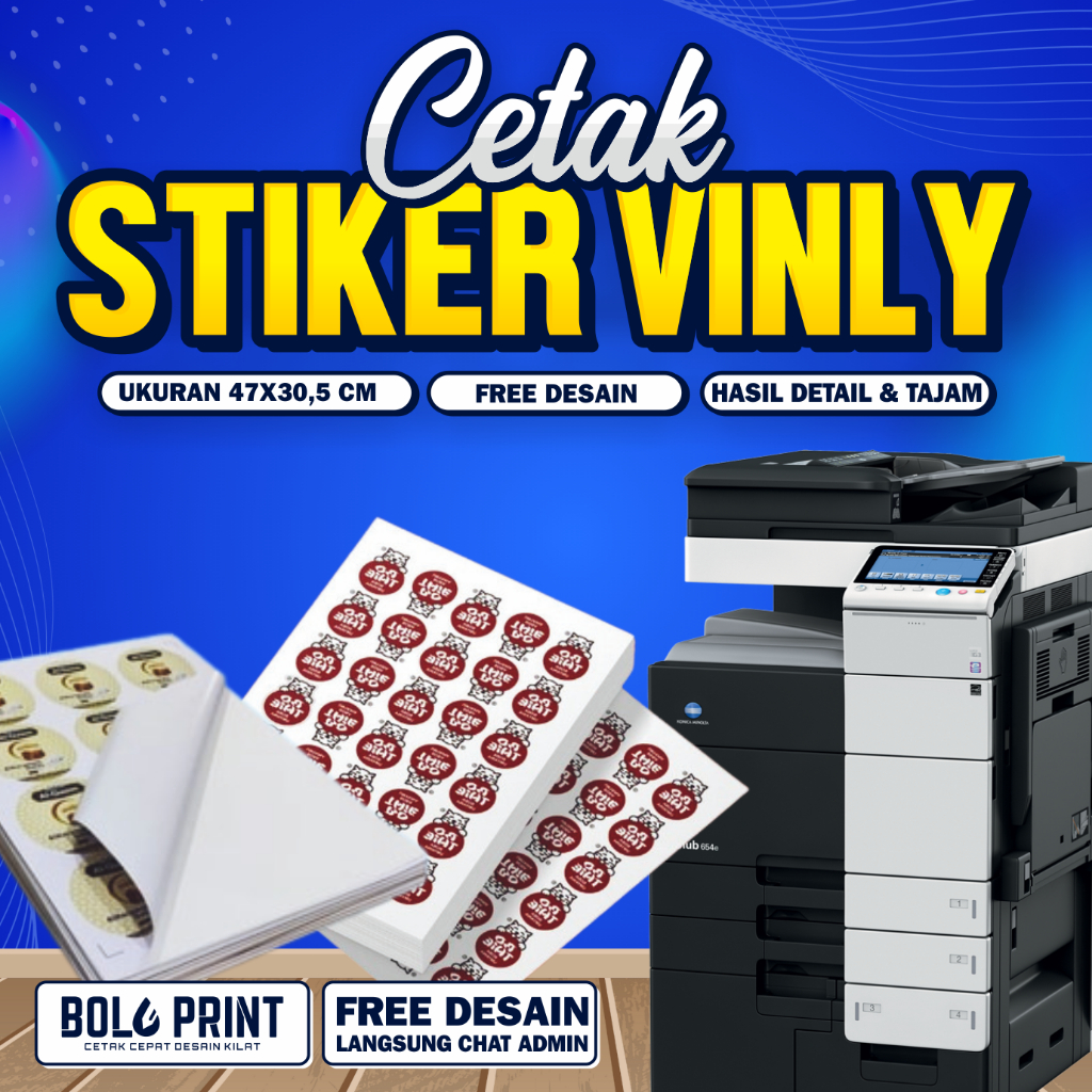 

EXPRESS SAME DAY | 1 HARI SIAP | CETAK STIKER VINLY (ANTI AIR) A3+ MURAH | CETAK STIKER LABEL KEMASAN MAKANAN & MINUMAN