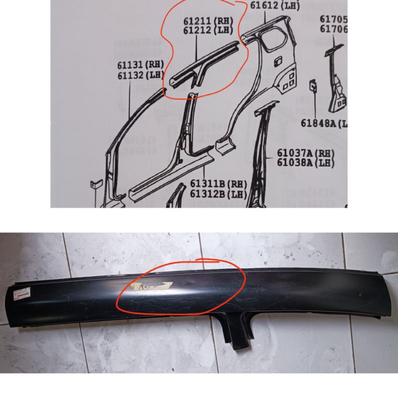 Rail Roof Side Outer Kanan Side Member Bodi Body Atas Xenia Avanza 2004 2005 2006 2007 2008 2009 201