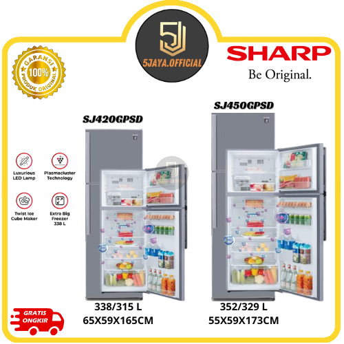 Kulkas Sharp 2 Pintu - SJ420GPSD/SJ450GPSD Sharp